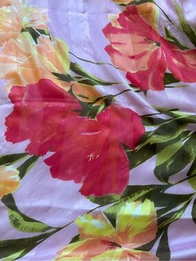 Bright Floral Scarf - Pink, Yellow & Green